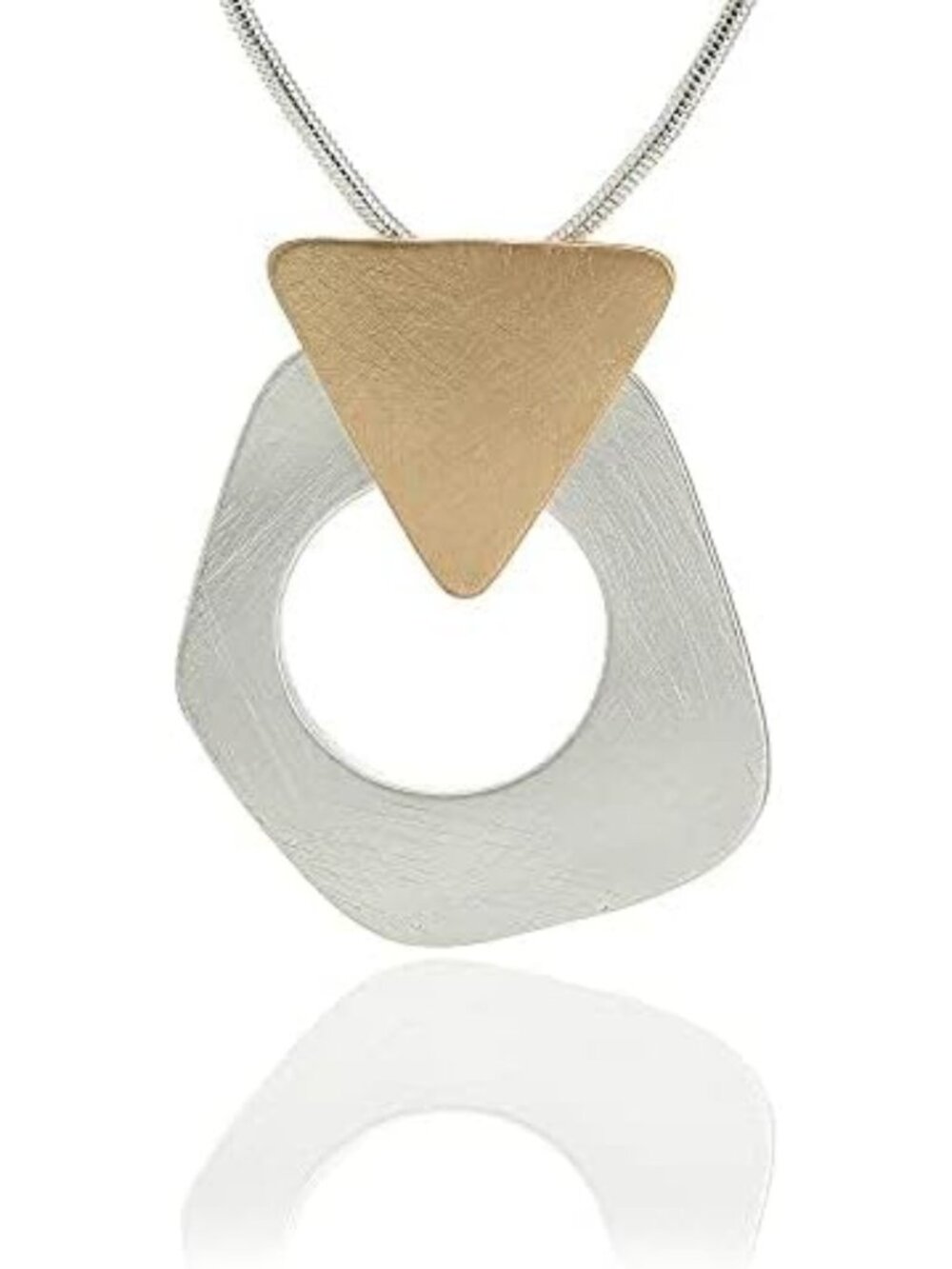 Chunky Chain Long Necklace with Silver Pendant - Trendy Women's Fashion Jewelry
